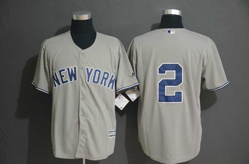 Yankees 2 Derek Jeter Gray Cool Base Jersey,We sell and wholesale Yankees 2 Derek Jeter Gray Cool Base Jersey on line form chian!